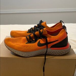 Nike Orange and Black Athletic Shoes with React Foam